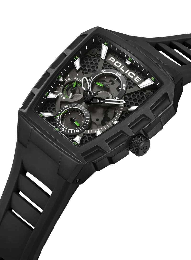 POLICE Tough Gear 45mm Men's Chronograph Watch with Black Silicone Strap