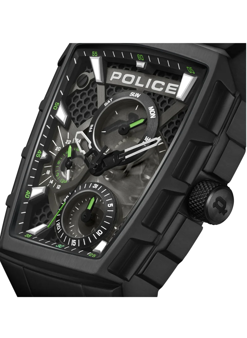 POLICE Tough Gear 45mm Men's Chronograph Watch with Black Silicone Strap