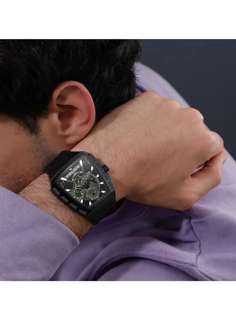 POLICE Tough Gear 45mm Men's Chronograph Watch with Black Silicone Strap