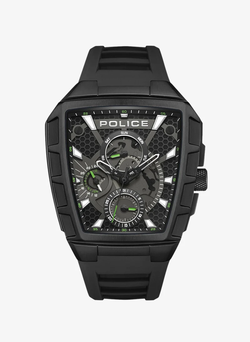 POLICE Tough Gear 45mm Men's Chronograph Watch with Black Silicone Strap
