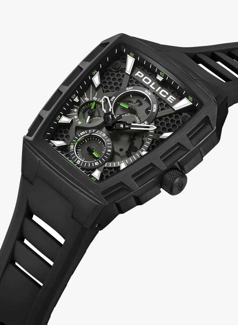 POLICE Tough Gear 45mm Men's Chronograph Watch with Black Silicone Strap