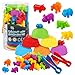 TSYAN Counting Toys Matching Game for Kids with Sorting Bowls Preschool Learning Educational Activities Toys Color Classification and Sensory Game Set Toddler Fine Motor Toys for 3 4 5 Years OldAnimals - Image 4