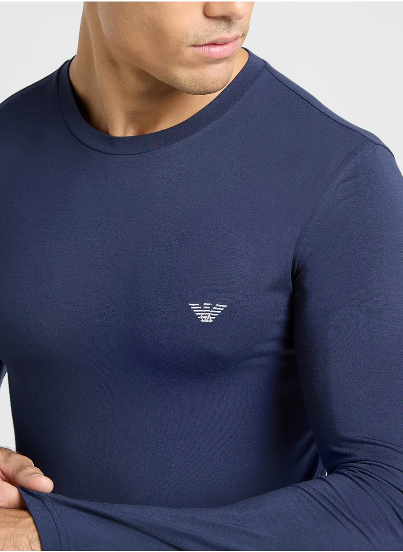 امبوريو ارماني Logo Crew Neck T-Shirt
