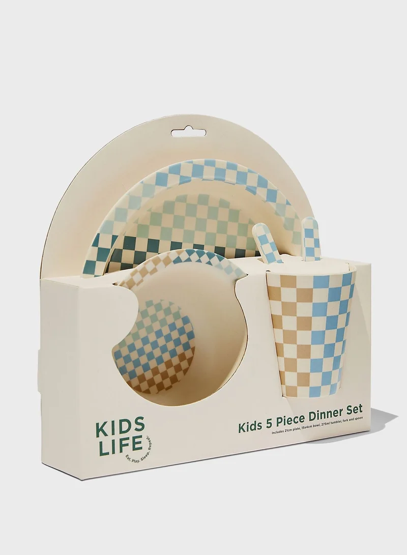 Cotton On Kids Blue 5 Piece Dinner Set