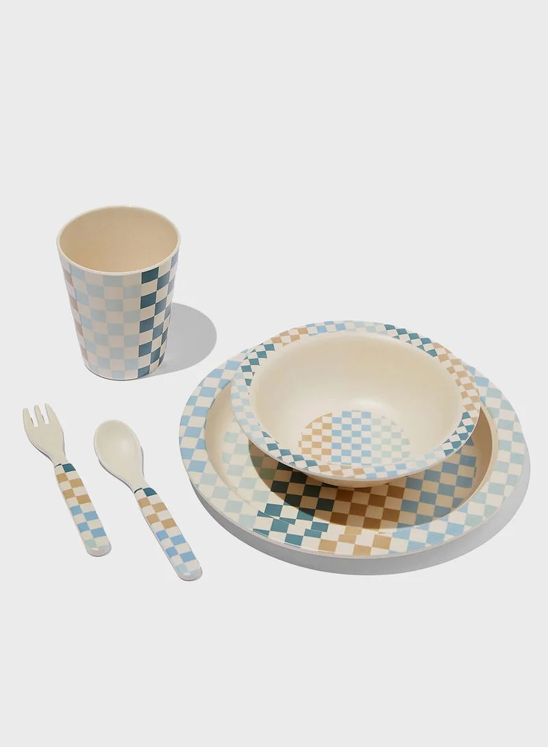 Cotton On Kids Blue 5 Piece Dinner Set