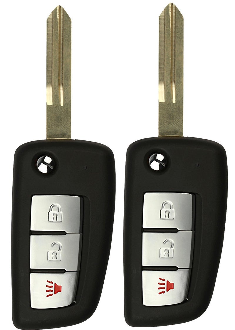 KeylessOption Keyless Entry Remote Car Uncut Flip Key Fob Replacement for KBRASTU15 (Pack of 2) - Image 2