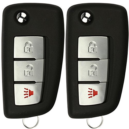 KeylessOption Keyless Entry Remote Car Uncut Flip Key Fob Replacement for KBRASTU15 (Pack of 2) - Image 1