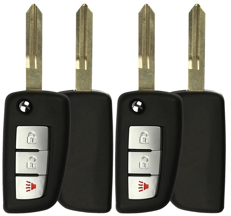 KeylessOption Keyless Entry Remote Car Uncut Flip Key Fob Replacement for KBRASTU15 (Pack of 2) - Image 3