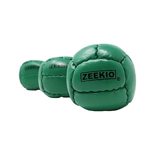 Zeekio Galaxy Juggling Ball Professional Grade Suitable for All Levels Ages Premium 12 Panel Genuine Leather Ball Durable 130 Grams 67mm Set of 3 Green - Image 5