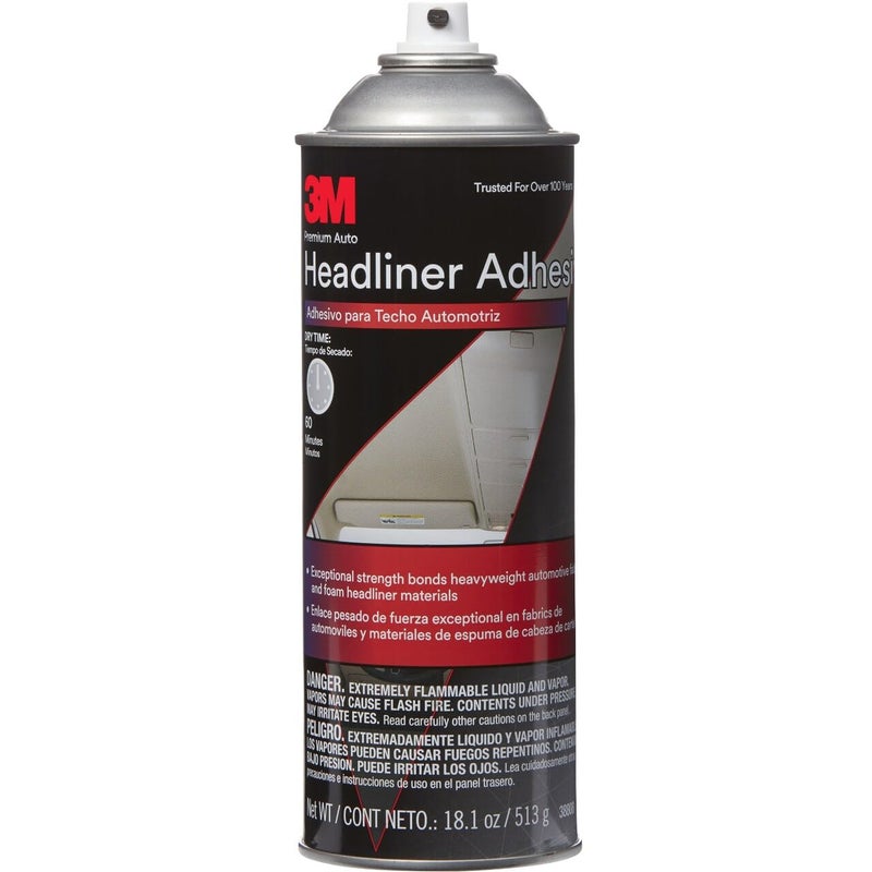 3M Headliner & Fabric Adhesive, 18.1 oz., Exceptional Strength Bonds Heavyweight Automotive Fabrics to Metal Surfaces, For Bonding Headlines, Carpet, Foam and Others, Quick & Easy Application (38808) - Image 5