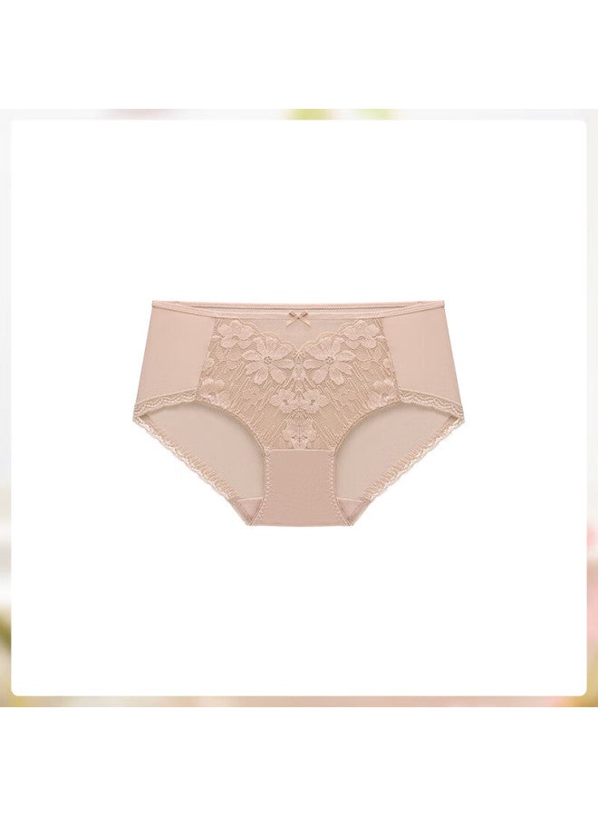 Maniform Women's Seamless Lace Cotton Crotch Breathable Skin-friendly Premium Mid-low Waist Thin Comfortable Briefs - Image 1