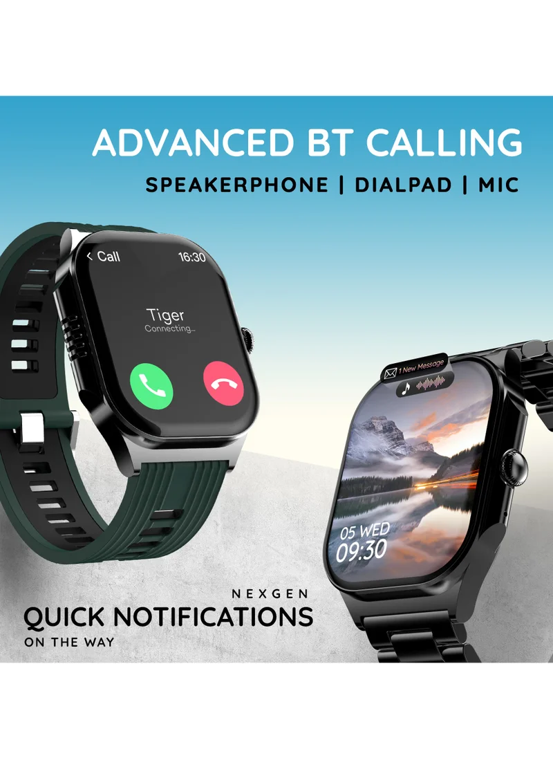 Pebble Alive 1.99" Always on Amoled Display Smartwatch, Quick Notification, Magnetic Charging, IP67 Water Resistance, BT Calling, Health Suite, Multisport Mode, AI Voice Assistance, Forest Green