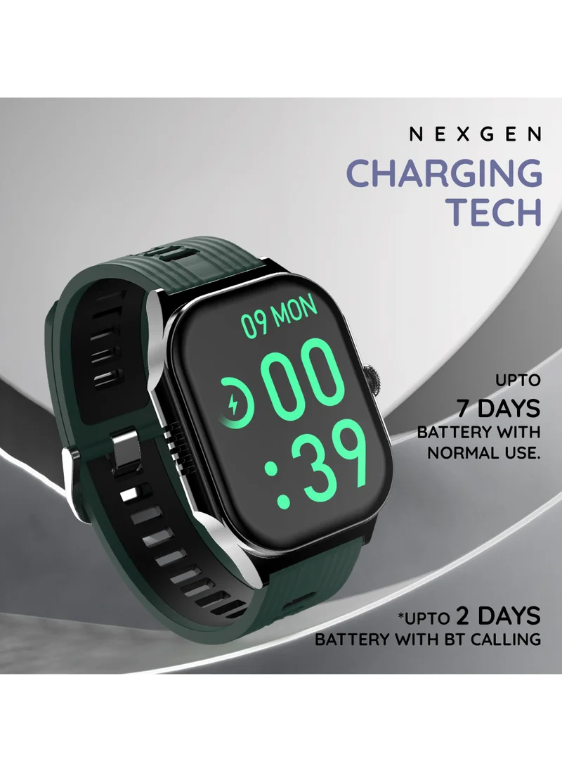 Pebble Alive 1.99" Always on Amoled Display Smartwatch, Quick Notification, Magnetic Charging, IP67 Water Resistance, BT Calling, Health Suite, Multisport Mode, AI Voice Assistance, Forest Green