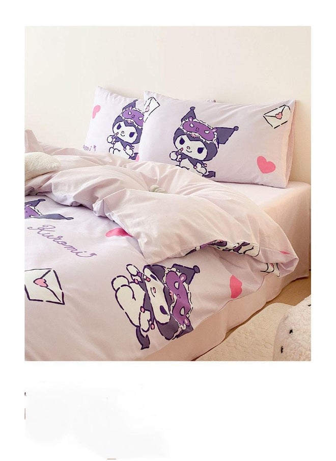 Generic 4-Piece Kuromi Cotton Comfortable Set Fitted Sheet Set Children'S Day Gift Birthday Gift  - Image 3
