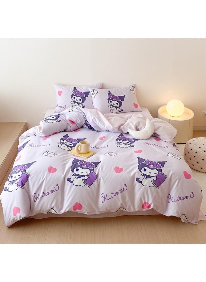 Generic 4-Piece Kuromi Cotton Comfortable Set Fitted Sheet Set Children'S Day Gift Birthday Gift  - Image 1