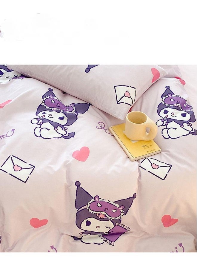 Generic 4-Piece Kuromi Cotton Comfortable Set Fitted Sheet Set Children'S Day Gift Birthday Gift  - Image 5