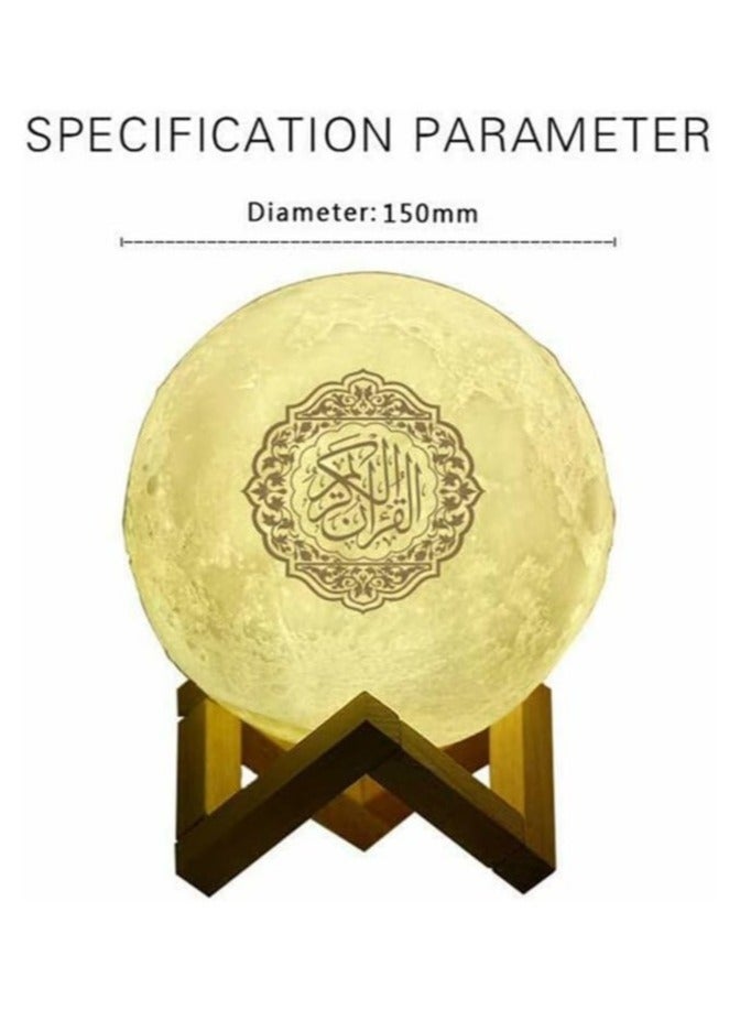ELTRAZONE Portable Bluetooth Speaker 4 in 1 Quran Speaker with 16 Colors 3D Print Moon Lamp Night Light Quran Recitations and Song FM Broadcast  - Image 4