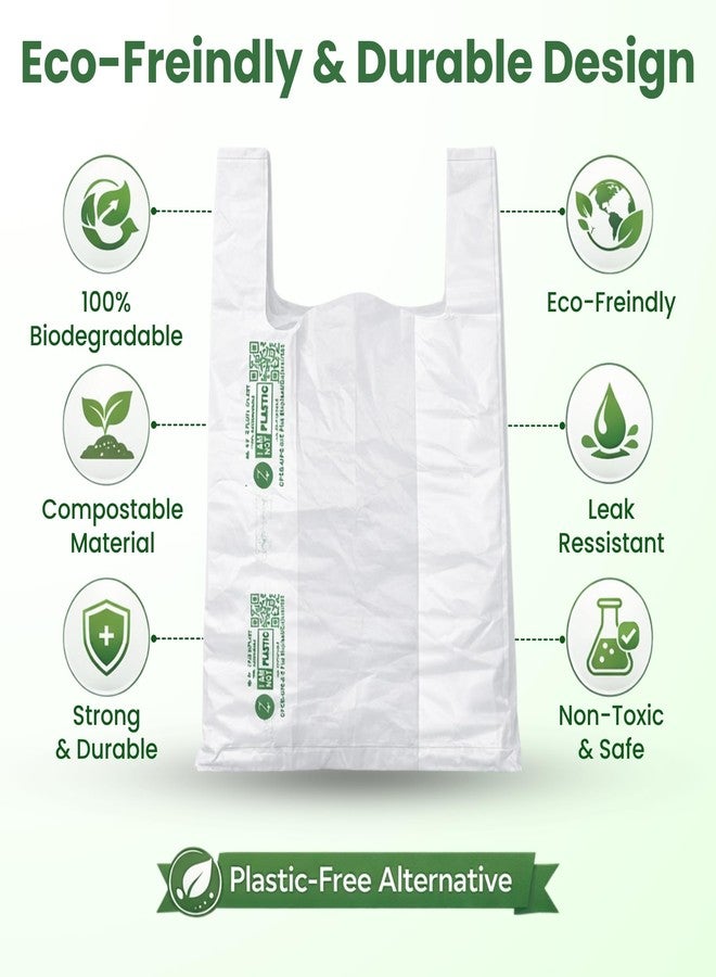 ECOZ Compostable & Biodegradable Carry Bags | Eco-Friendly Plastic-Free Shopping Bag for Grocery, Food, Retail & Vegetables | 16x20 Inch | Approx Pack of 40 | Load 5kg Capacity | for Supermarket - Image 3