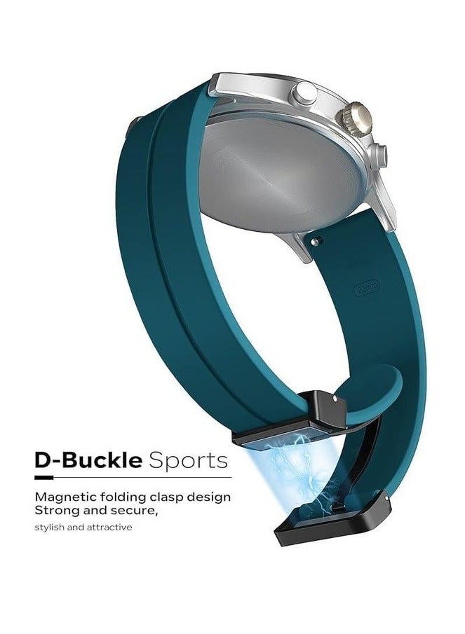 سوار ساعة سيليكون بإبزيم مغناطيسي مقاس 22 مم متوافق مع حزام 22 مم متوافق مع ساعة Xiaomi Redmi Watch 5 Active/Redmi Watch 5 Lite، 22 مم لـ - ساعة ذكية - - (حزام فقط) فيروزي - Image 2