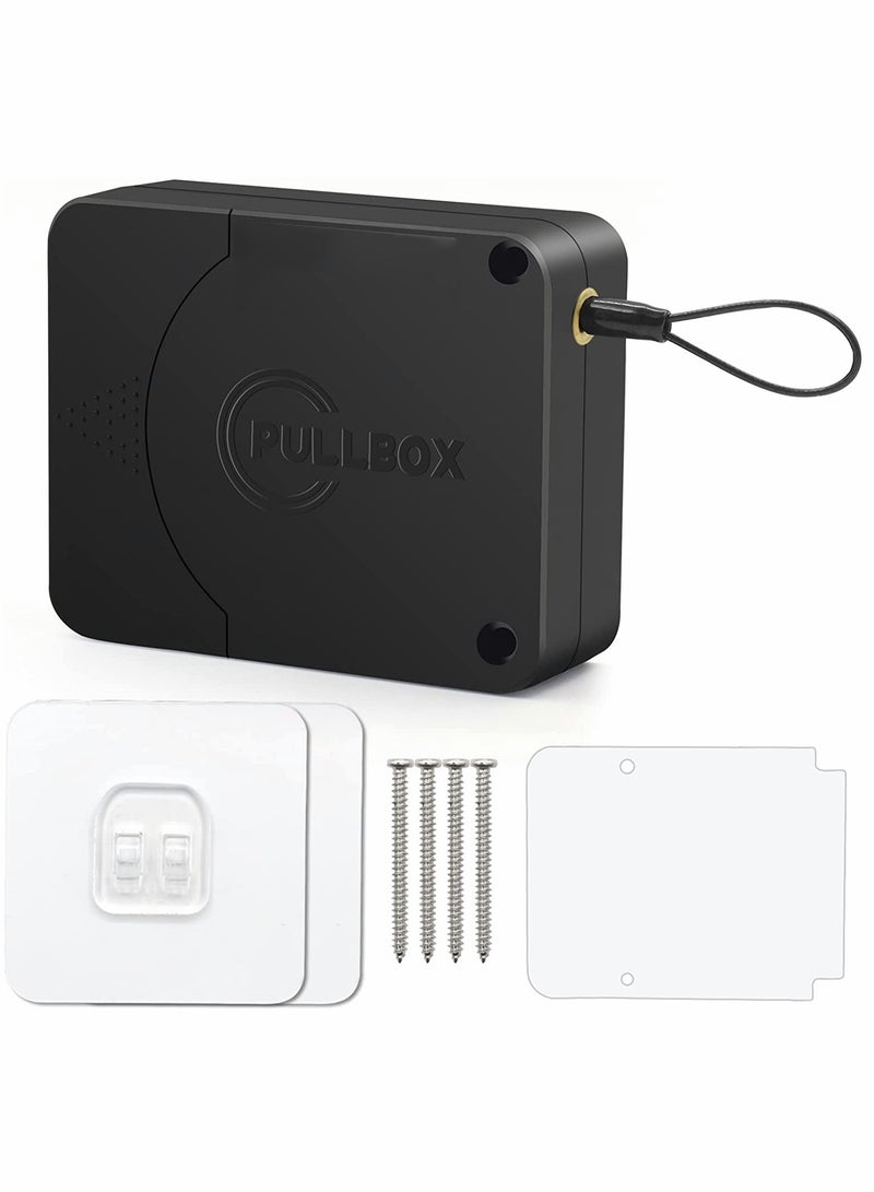 KASTWAVE Door Closer, Punch-Free Automatic Sensor Door Closer Plus, Forceful Automatic Door Closer, Punch Free Door Closer Built in Buffer, for Family Doors, Wardrobe, Window, 1200g 4.9FT (1 Pack Black) - Image 1