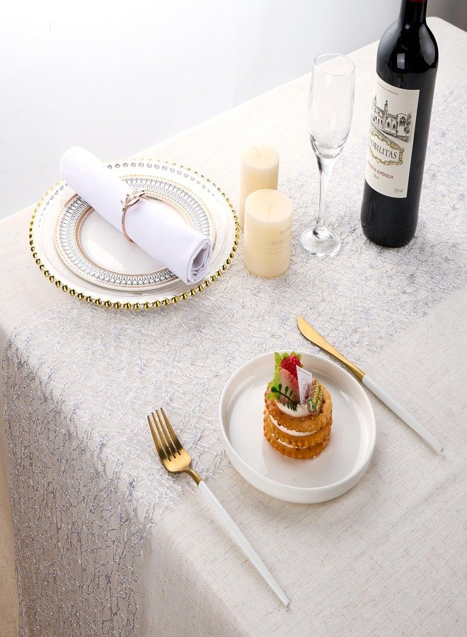 Mabbcoo 2 Pieces Silver Table Runner, Glitter Mesh Centerpiece Table Decorations for Wedding, Graduation, Birthday Party - 11x106 Inch - Image 5