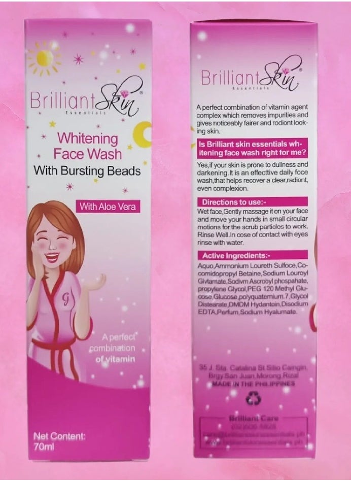 Brilliant Skin Brilliant Whitening Face Wash  With Aloe Vera 70ml  - Image 2