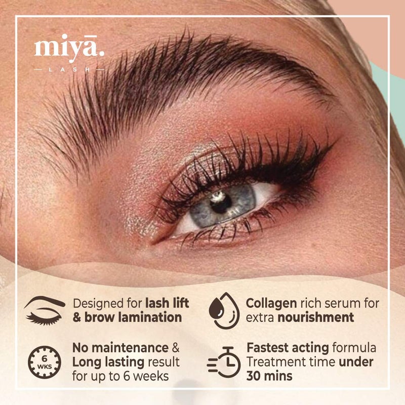 MIYA LASH 2 in 1 Lash Lift & Brow Lamination Kit | Instant Fuller Eyebrows, Eyelashes | Salon Result lasts 8 weeks | Professional LVL, Perm, Laminate with Silicone Shields, Lash Picks - Image 5