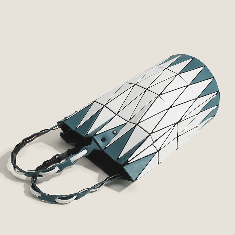 Vegetable Basket Bag 2024 Spring And Round Barrel Bag Women'S Bag Geometric Style Bucket Bag Color Matching Handbag Bag Women'S Bag - Image 4