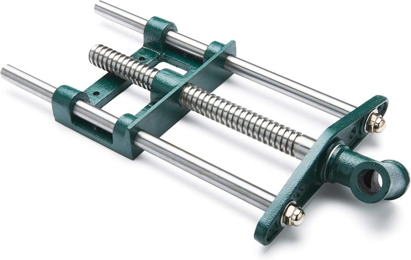 WOODRIVER Small Front Bench Vise Silver  Dark Green 1 x 10 Screw 34 Guide Rods 9 x 13 Vise - Image 2