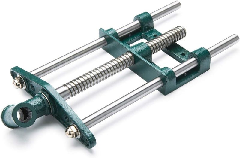 WOODRIVER Small Front Bench Vise Silver  Dark Green 1 x 10 Screw 34 Guide Rods 9 x 13 Vise - Image 3