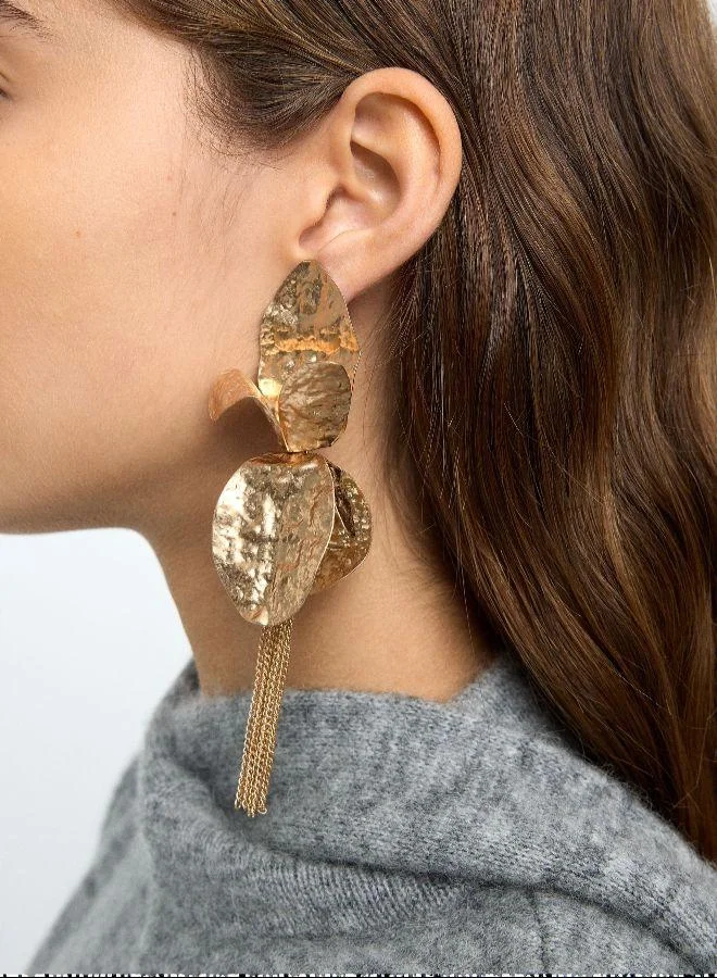 بارفوا أقراط بتلات طويلة ذهبية