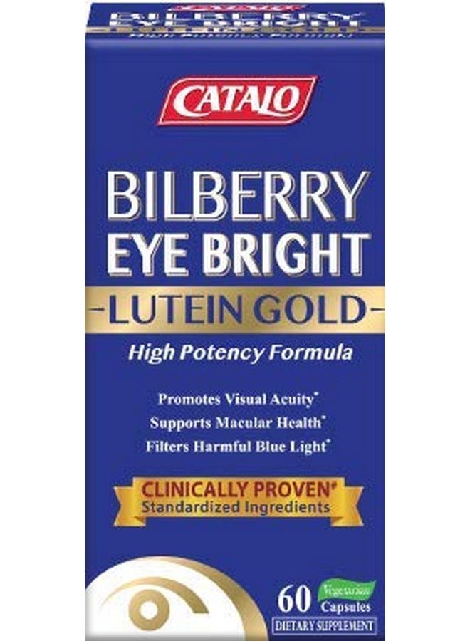 CATALO Bilberry Eyebright Extract Gold - for Fatigue & Blurry Vision - Eye Vitamins with Bilberry Lutein and Zeaxanthin Supplements for Eye Clarity - 60 Capsules - Image 1
