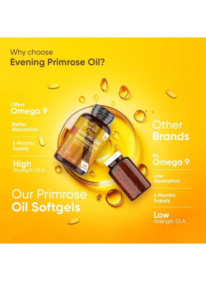 زيت زهرة الربيع المسائية 1000 ملغ – 180 كبسولة جيلاتينية، صنع في المملكة المتحدة – يدعم التوازن الهرموني وصحة البشرة ويساعد على تخفيف أعراض متلازمة ما قبل الحيض (PMS) - Image 5