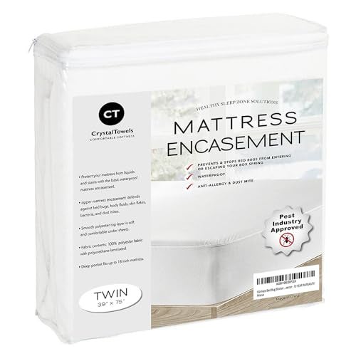 CrystalTowels Ultimate Zippered Waterproof Mattress Encasement- Protector - 10 Year Warranty! - Image 1