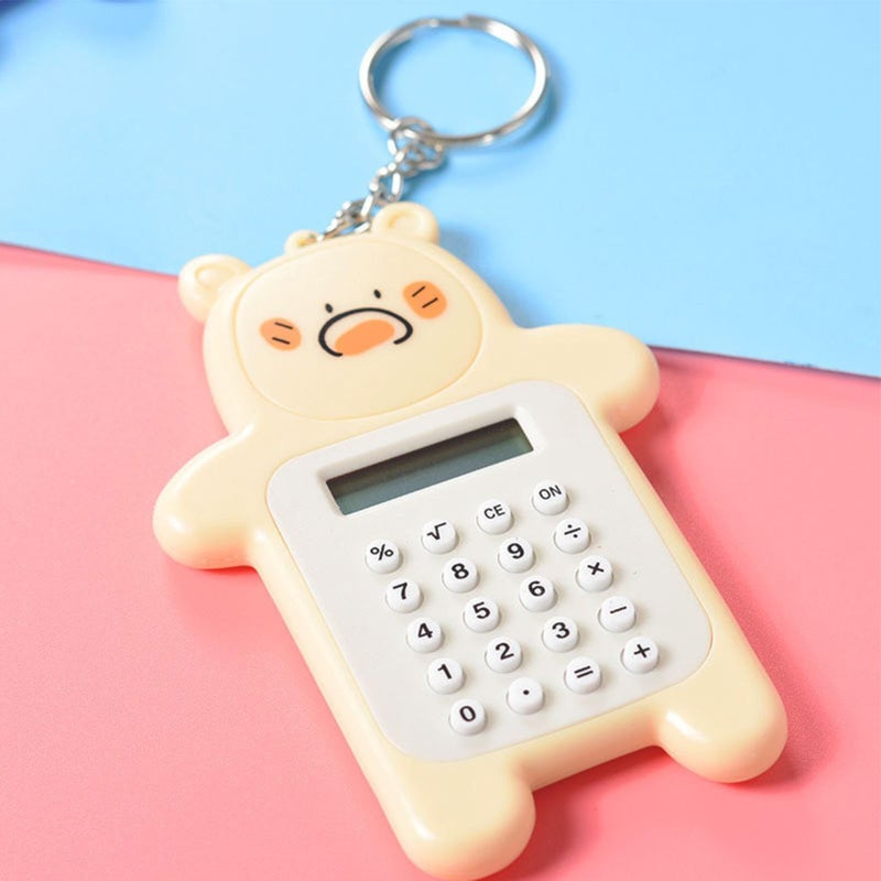 Bear Model Portable Cartoon Calculator Keychain Pendant Backpack Accessory - Image 4