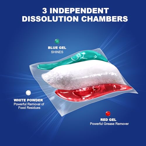 CHMI 200 Count Dishwasher Pods, suitable for 24-hour drying of stains and grease, no pre-rinsing required. CHMI dishwasher capsules are suitable for use in dishwashers or sinks. - Image 3