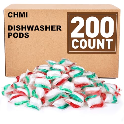 CHMI 200 Count Dishwasher Pods, suitable for 24-hour drying of stains and grease, no pre-rinsing required. CHMI dishwasher capsules are suitable for use in dishwashers or sinks. - Image 1