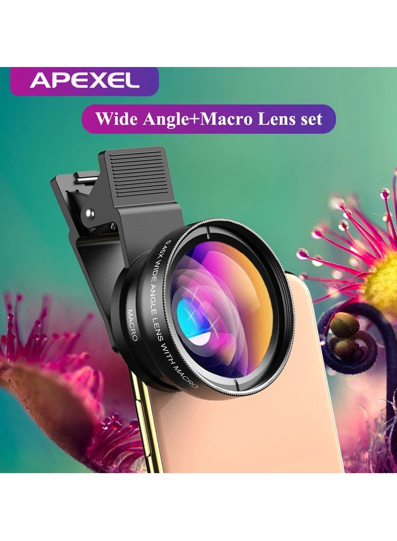 AROAQ Cell Phone Camera Lens, 2 In 1 Cell Phone Clip-on Lens, 37mm 0.45x Super Wide Angle Lens With 12.5x Super Macro Lens  For iPhone Samsung And Most Of Android Smartphone  - Image 5