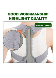 FIRSTAR Back Brace Posture Corrector, Adjustable Invisible Back Brace, for Relieve Shoulder and Neck Muscle Pain (Gray, Medium)  - Image 4