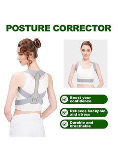 FIRSTAR Back Brace Posture Corrector, Adjustable Invisible Back Brace, for Relieve Shoulder and Neck Muscle Pain (Gray, Medium)  - Image 5