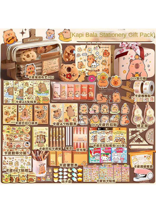 Bluejw Kapi Bara Handbook Sticker Stationery DIY Suit School Season Children's School Supplies Girls Stereo Sticker - Image 2