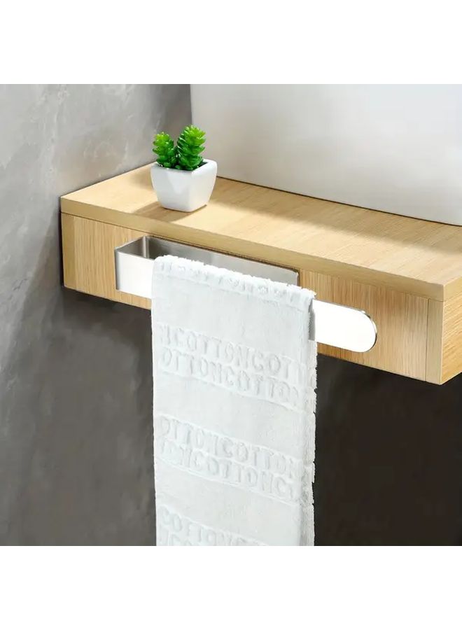 Heavy Duty SUS304 Stainless Steel Brushed Silvery Towel Bar Wall Mounted Self Adhesive No Drilling Required Towel Rack For Bathroom Kitchen Bedroom Dish Cloth Storage - Image 4