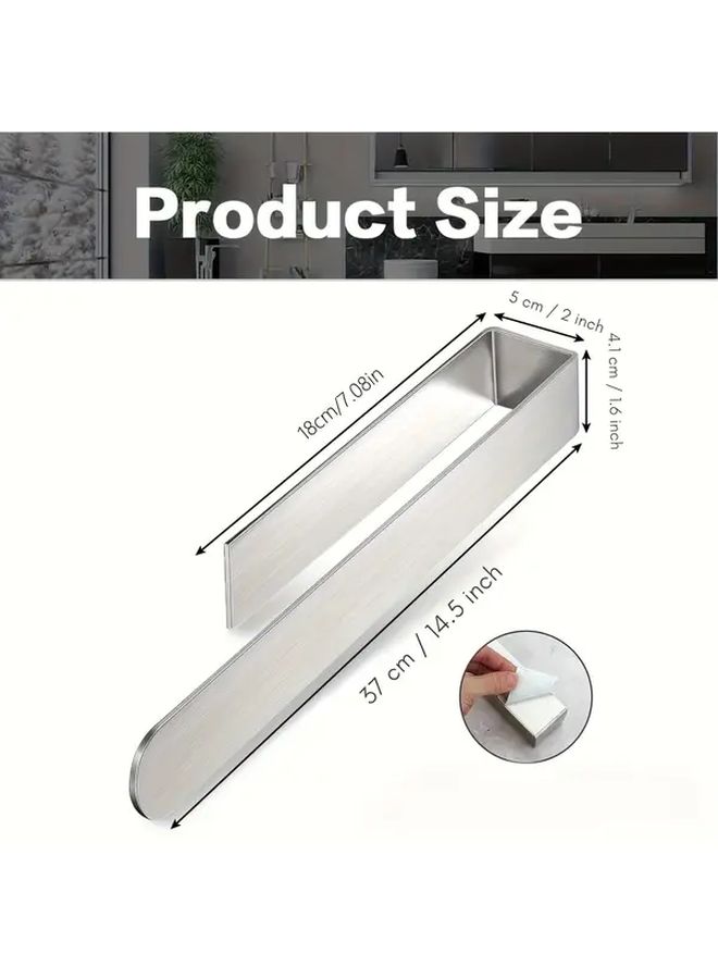 Heavy Duty SUS304 Stainless Steel Brushed Silvery Towel Bar Wall Mounted Self Adhesive No Drilling Required Towel Rack For Bathroom Kitchen Bedroom Dish Cloth Storage - Image 3