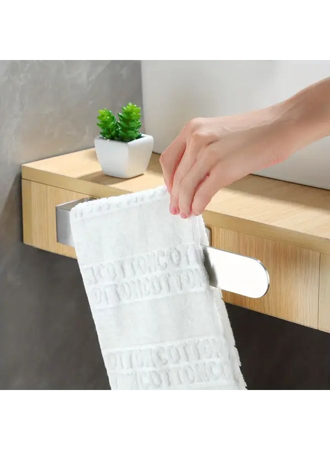 Heavy Duty SUS304 Stainless Steel Brushed Silvery Towel Bar Wall Mounted Self Adhesive No Drilling Required Towel Rack For Bathroom Kitchen Bedroom Dish Cloth Storage - Image 2