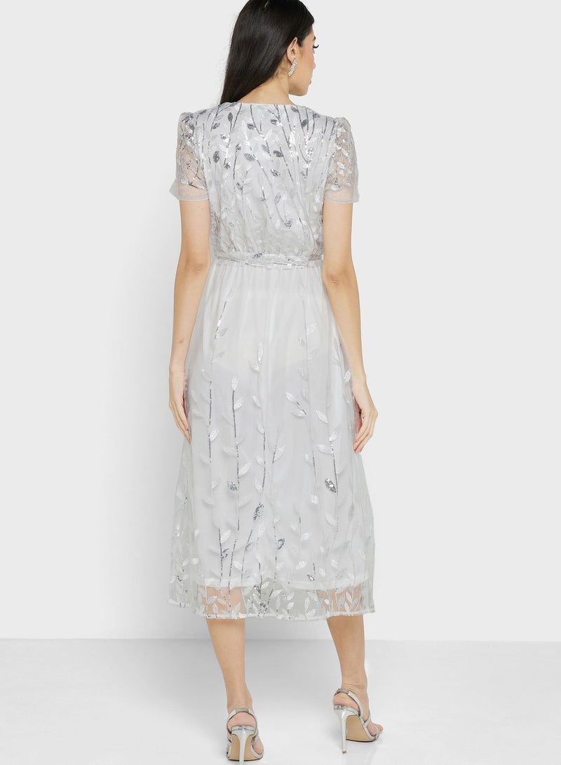 ELLA Floral Sequined Dress  - Image 2