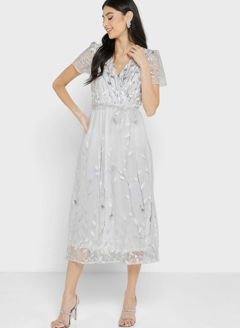 ELLA Floral Sequined Dress  - Image 1