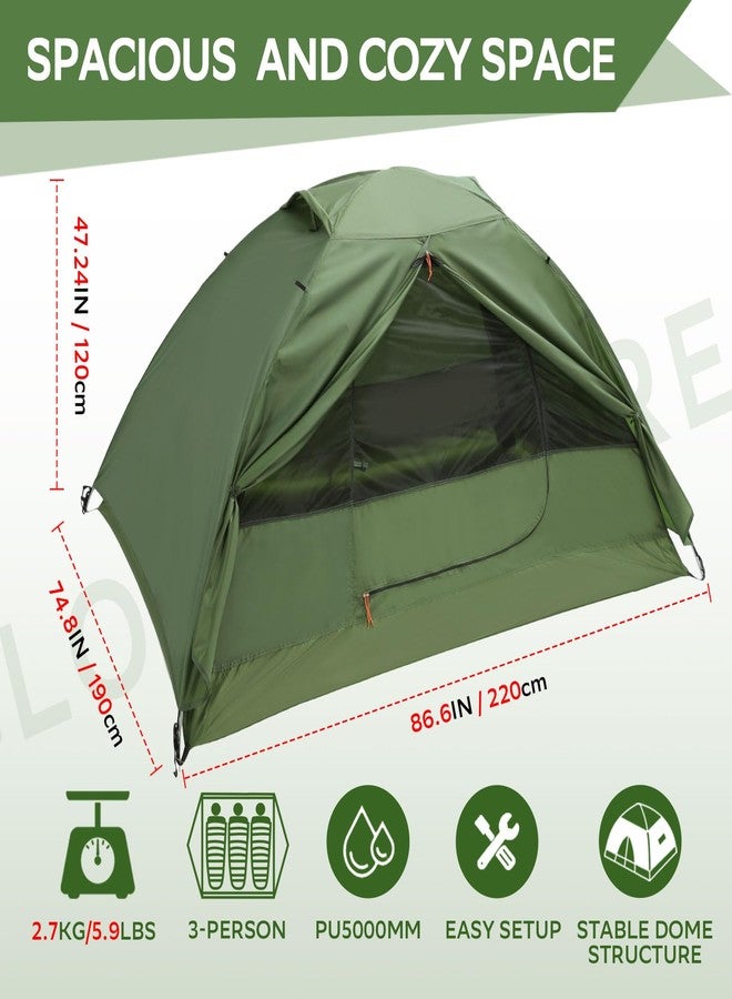 Clostnature Crux Lightweight Tent for Backpacking - 3 Person Ultralight Backpacking Tent, Waterproof Easy Setup Camping Tent, Hiking Tent for Outdoor, Hiking and Mountaineering - Image 2