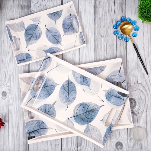 UPC U.P.C. Melamine Tray Set for Serving/Serving Tray Set of 3/ Premium Rectangular Printed Tray for Serving/Multi-Use Nashta Plate (Small, Medium & Large) - Image 2