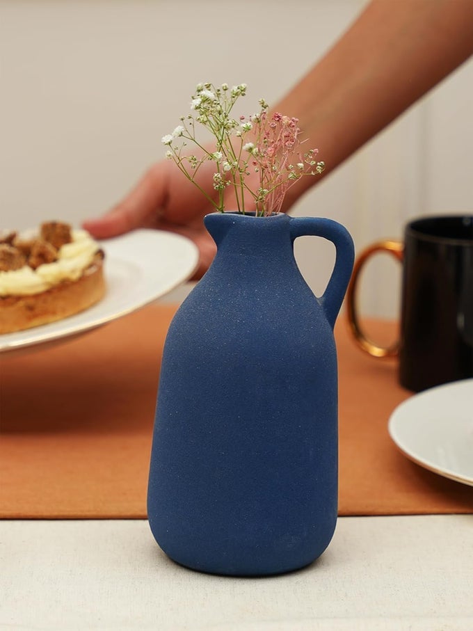 MINI JUG MATTE FINISH CERAMIC DESIGNER FLOWER VASES FOR HOME DECORATION CENTRE TABLE BEDROOM SIDE CORNER BEAUTIFUL DECORATIVE VASES WITH UNIQUE QUALITY