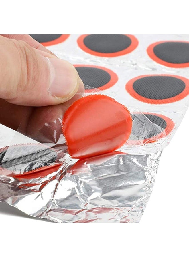 HZYH Bicycle Puncture Repair Kits, 48Pcs Square Patches + 48pcs Round Patches Rubber Puncture Repair Patches For Bike Tyre Inner Tube  Repairing - Image 2